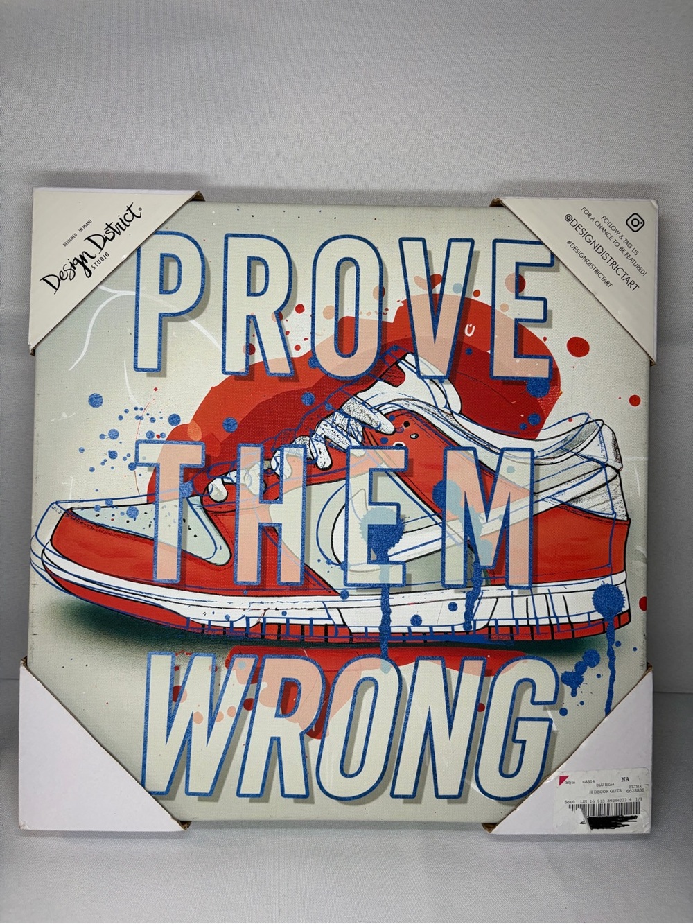 District Red & Blue Sneaker Motivational Canvas